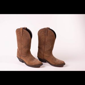 Micro suede cowgirl boots